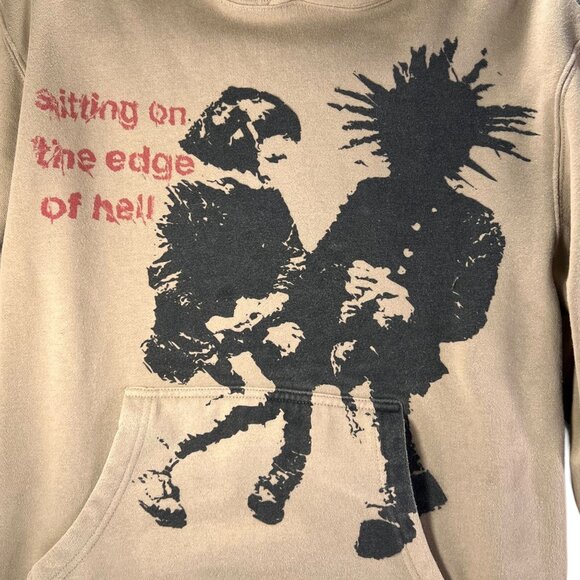 Independent Trading Co Hoodie Works Of Madness Sitting On The Edge Of Hell Small - Picture 2 of 12